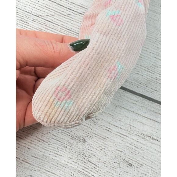 Osh Kosh B’gosh Vintage Footed Floral Overalls Corduroy Pink Baby Size 6/9 Month - Picture 3 of 11